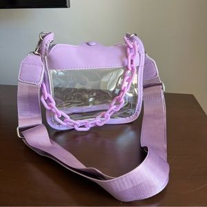 Clear Stadium Bag with Chain Detail